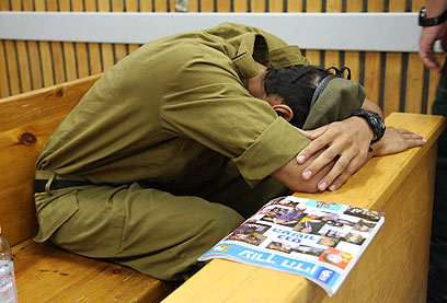 One of the suspects in court (Photo: Avishag Shaar-Yeshuv)