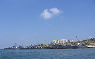 Some major ships (including the flagship) of the Soviet and Russian Black Sea Fleet in Sevastopol, August 2007