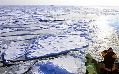 The vessels became trapped by thick ice in the Sea of Okhotsk Photo: JTB PHOTOBy Roland Oliphant in Moscow 4:56PM GMT 02 Jan 2011 