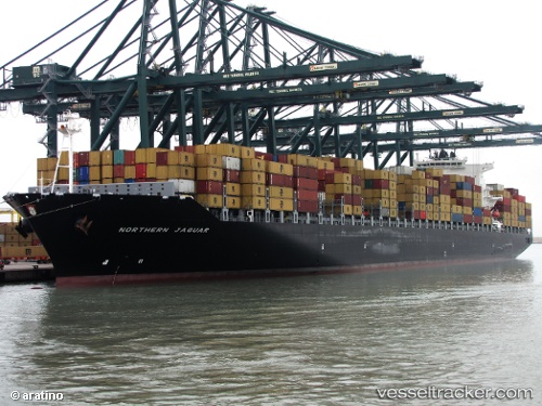 Adani Mundra Container Terminal (AMCT) at Mundra berthed M. V. Northern Jaguar of MSC lines 