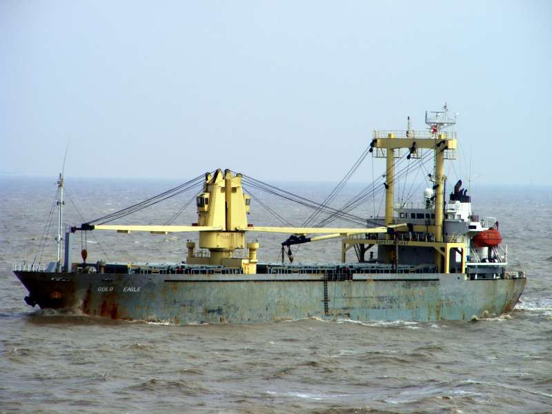 Gold Eagle IMO 9168398, dwt 6914, built 1997, flag Panama, owner Jin Ying Shipping Hong Kong.