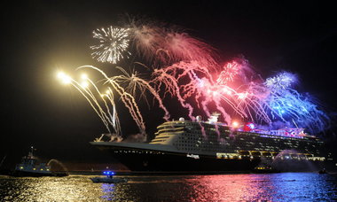 Michael R. Brown, Florida TodayFireworks light up the sky this month as the new Disney Dream arrives in Port Canaveral, Fla. The ship, Disneyâ€™s first in more than 10 years, starts Caribbean sailings in late January.