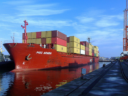 MSC ARABIA berthing at BICT (Batumi International Container Terminal)