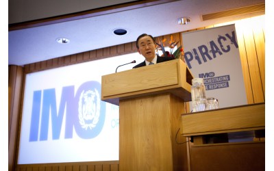 Ban Ki-moon speaking at IMO