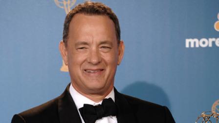 Producer Tom Hanks poses in the press room during the 62nd Primetime Emmy Awards Sunday, Aug. 29, 2010, in Los Angeles. 