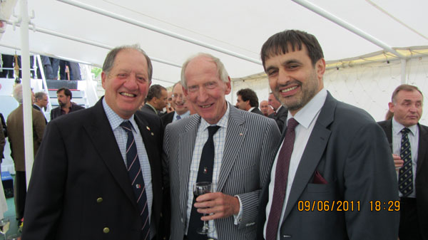 Capt. Geofftey Taylor (Immediate-past president of IMPA)(Left) Capt. Mike Irwing (Retired Tees pilot, former Senior VP of IMPA) and Captain Cahit Istikbal (Vice-President of IMPA) at the reception