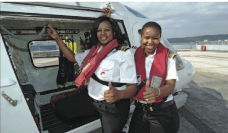 Caption: Precious Dube (left) and Pinky Zungu (right) are two of the three women from Transnet National Ports Authority to qualify as Africa's first black, female Open Licence marine pilots. The third, Bongiwe Mbambo, was absent when photographs were ta