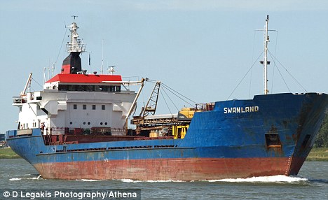 Sunk: The Swanland which was battered by gale-force winds in the Irish Sea 