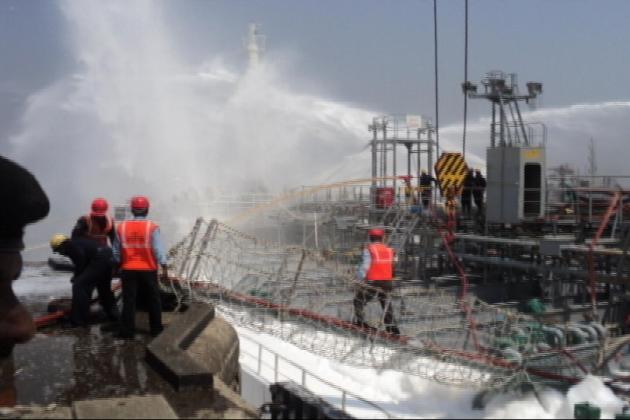 Mumbai: Seven persons including three foreign crew were injured when a fire broke out following an explosion on board a Korean chemical freighter at Mumbai harbour on Saturday. 