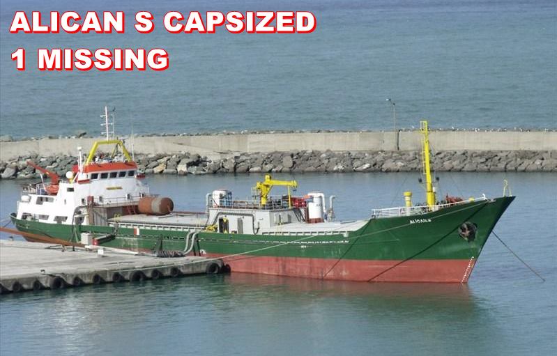 Turkish Flagged 89 m coaster ALICAN S sinks while unloading cement at the eastern Black Sea town Çayeli. 2 were rescued and 1 is missing. 