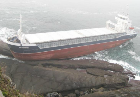 Cargo vessel Beaumont, grounded on the coast of northern Spain , February 2013.