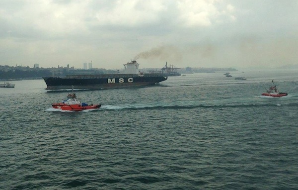 On the photo, the ship is seen in front of Haidarpasha, at the entrance of Istanbul Strait. Escorting tugs are Kurtarma-1 and Kurtarma-9 of Turkish Coastal Safety Administration. 