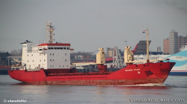 Listing cargo ship righted