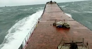 Shocking video from onboard M/V Arvin: Captain's mayday call in panic, while ship breaking in two