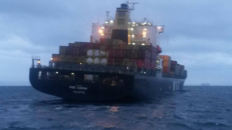 MSC Sarah went aground in Dardanelles, Turkey